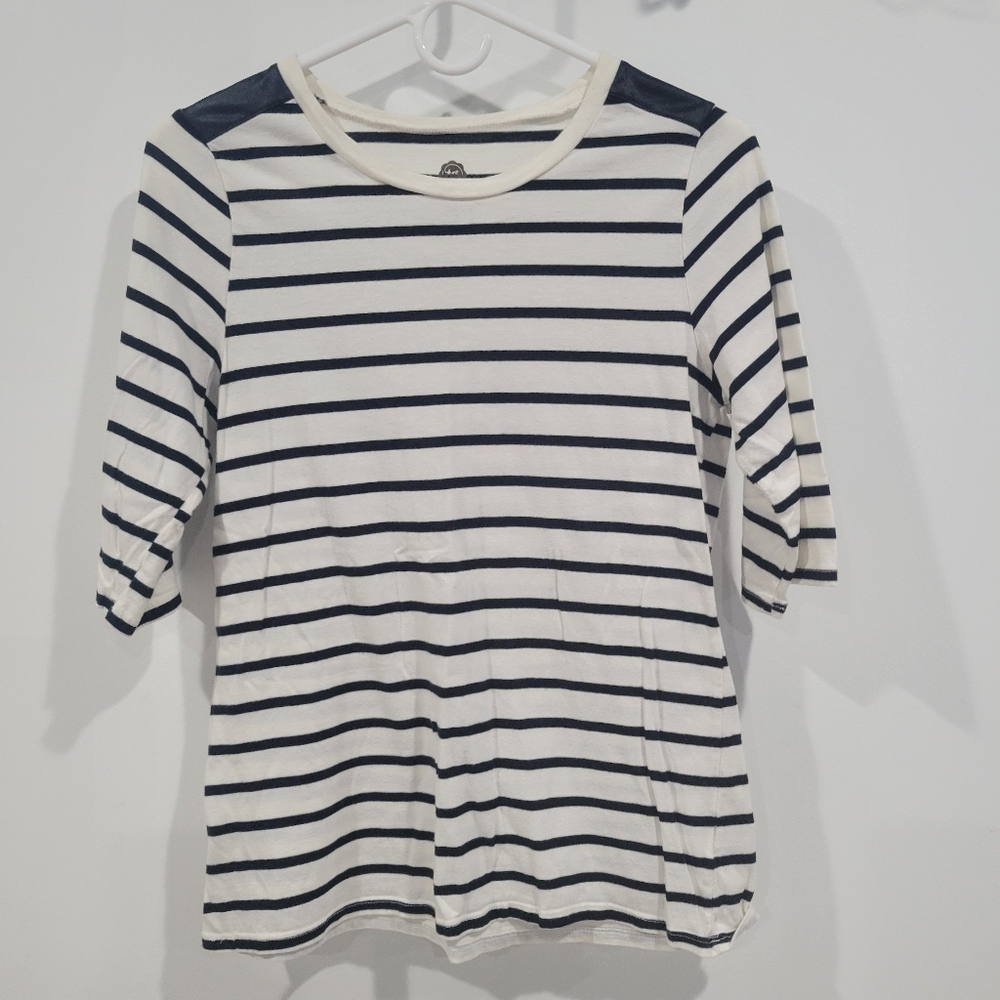 Total Girl Black and White Striped Tee / Girls size XXL